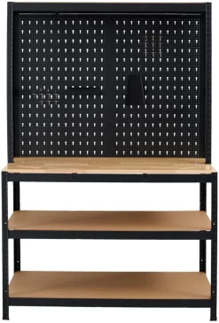 Arbeidsbord m/vegg og hyller 180x120x60 cm | Arbeidsbord & Reoler