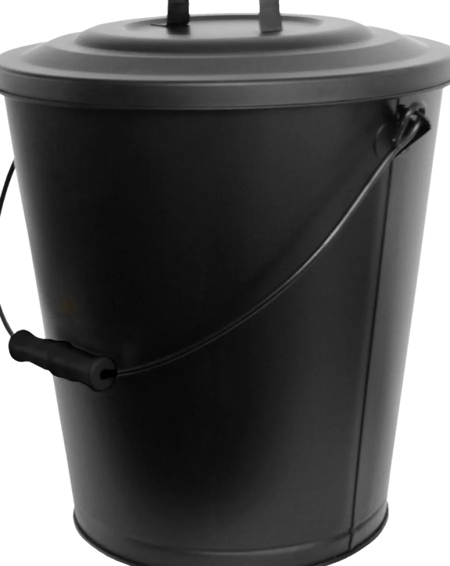 Glöd Askebøtte m/ lokk coated stål 26 liter | Tilbehør Til Vedovner