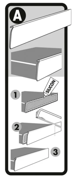 Avslutningslist aluminium 28 mm x 63 cm | Tilbehør Til Benkeplater
