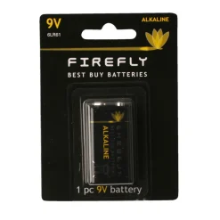 Firefly Batteri alkaliske 9 V 6LR61 1 stk. - | Batterier