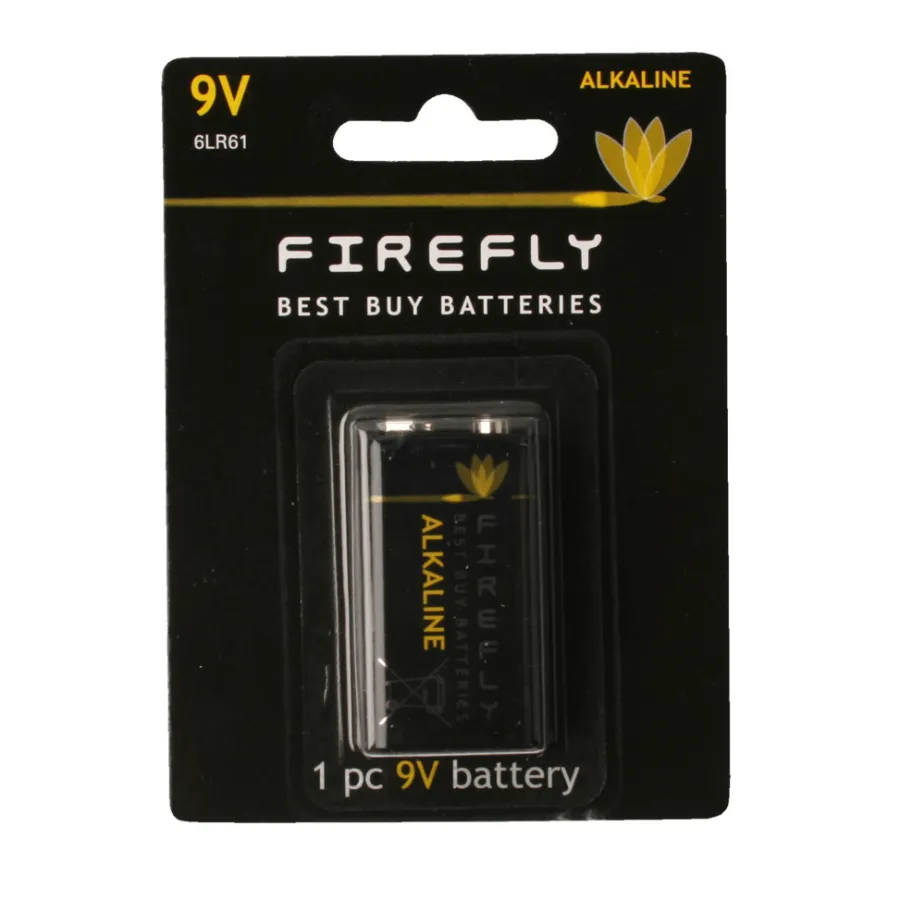 Firefly Batteri alkaliske 9 V 6LR61 1 stk. - | Batterier