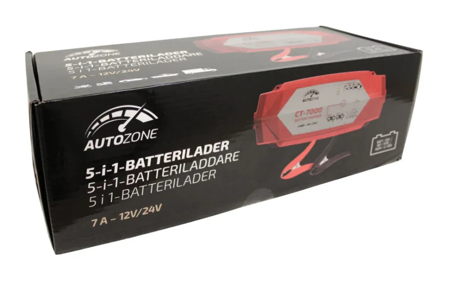 Autozone Batterilader 3,5-7A/12-24V - | Bilbatterier, El-Ladere & Ladekabler
