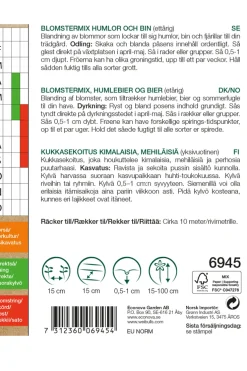 Weibulls Blomstermix, humler og bier økologisk | Økologiske Frø