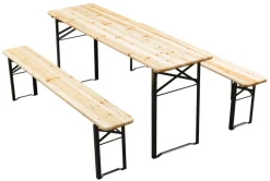 Bord-/benkesett sammenleggbart tre/metall | Sesongavslutning|Benkesett