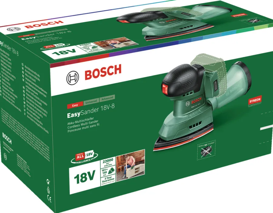 Bosch EasySander 18V-8 batteridrevet multisliper | Polerings- & Slipemaskiner