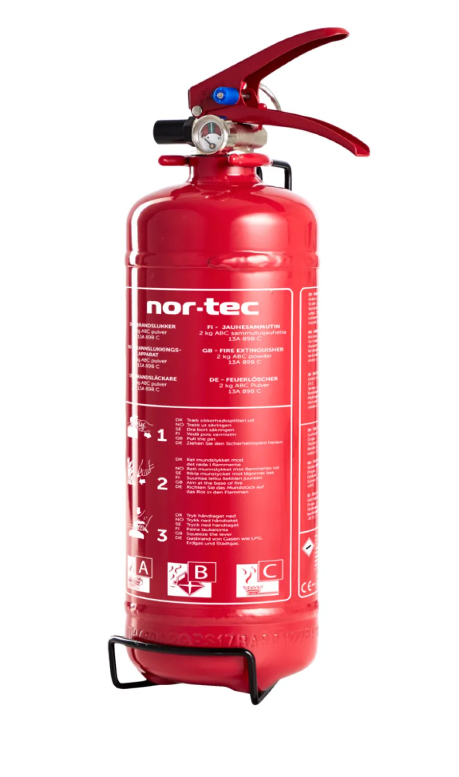 Nor-Tec Brannslukker pulver 2 kg - | Røykvarslere & Brannslukkere