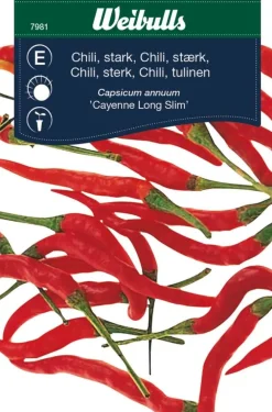 Weibulls Chilipepper, sterk 'Cayenne Long Slim' | Frø