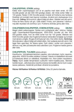 Weibulls Chilipepper, sterk 'Cayenne Long Slim' | Frø