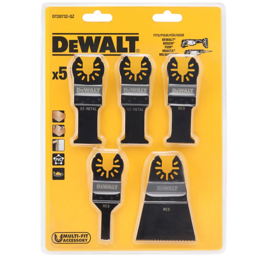 Dewalt sagbladsett til multiverktøy - 5 pk. | Sagblader