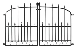 Dobbel port svartlakkert stål 115,5 × 74,2 cm | Hageporter