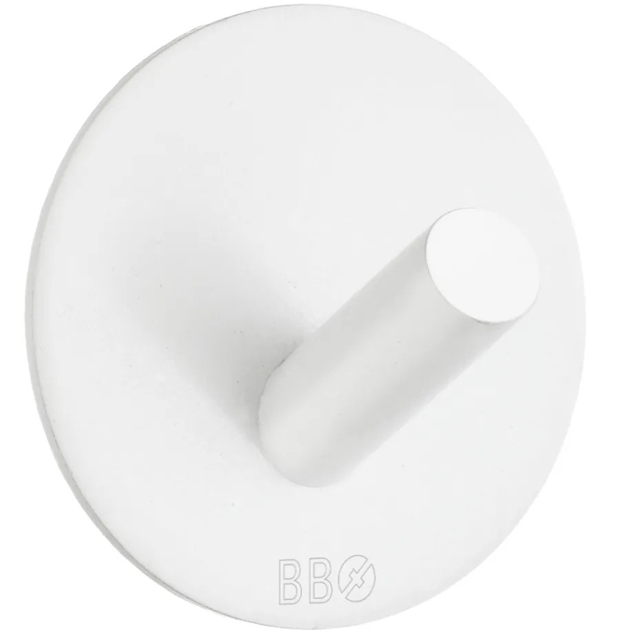 Beslagsboden Enkel krok selvklebende Ø48 mm - hvit | Håndkleholdere|Knagger & Knaggrekker