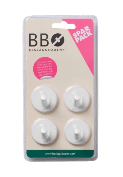 Beslagsboden Enkel krok selvklebende Ø30 mm 4-pk. - hvit | Knagger & Knaggrekker|Tilbehør Til Badet