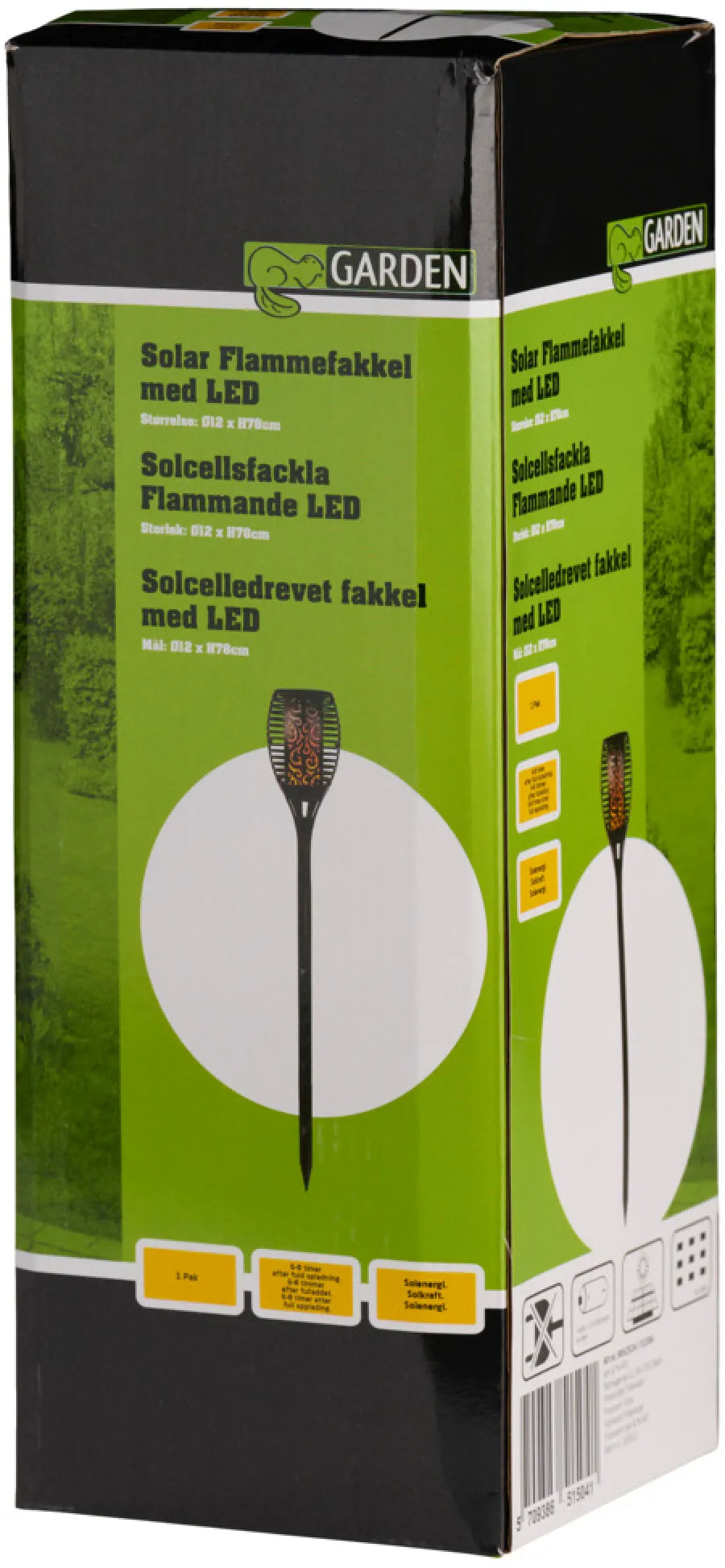 Garden Fakkel med solcelle Ø12 x H78 cm - ® | Lys & Hagedekorasjoner|Solcellelamper