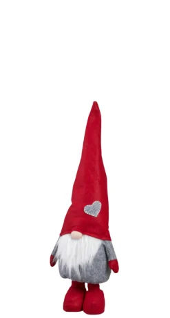 Stemning Filtnisse med teleskopben gutt grå 96 cm | Juledekorasjoner