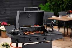 Grillexpert Gassgrill 3 brennere og sidebrenner svart - | Gassgrill