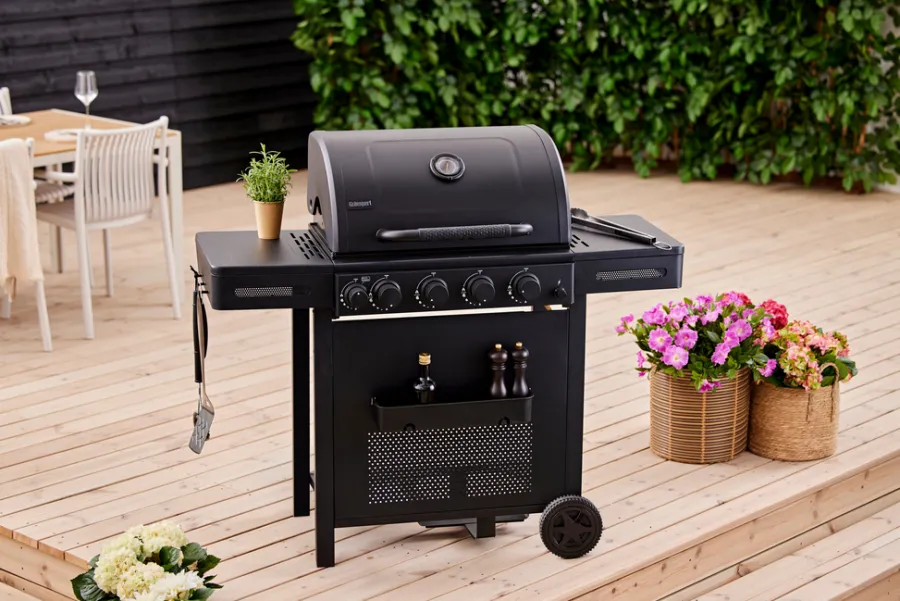 Grillexpert Gassgrill med 4 brennere og bakbrenner – | Gassgrill
