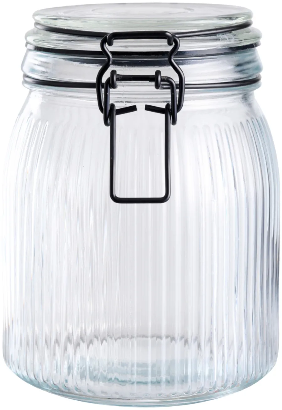 DAY Glasskrukke riflet 0,9 liter - | Oppbevaringsglass