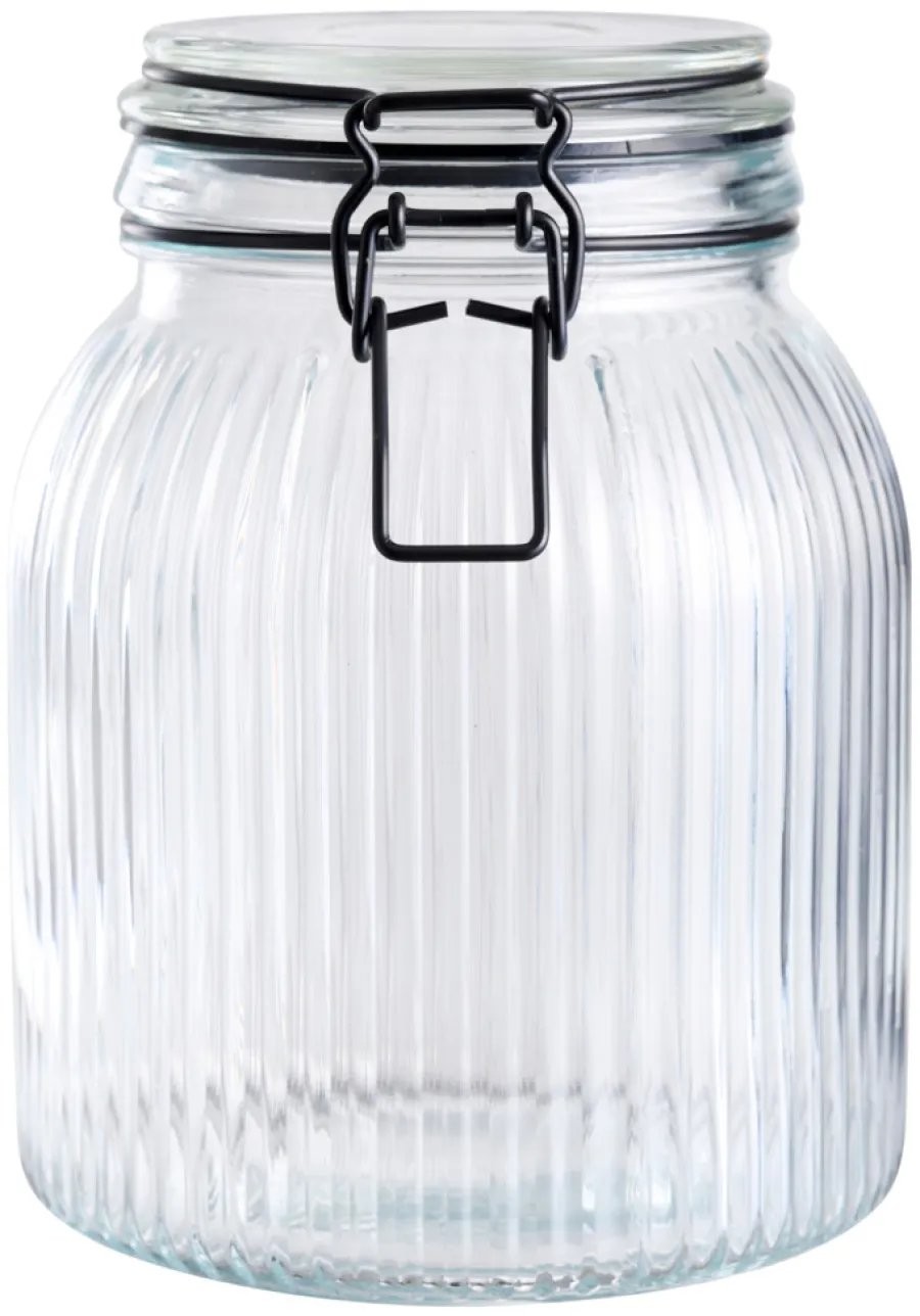DAY Glasskrukke riflet 1,4 liter - | Oppbevaringsglass