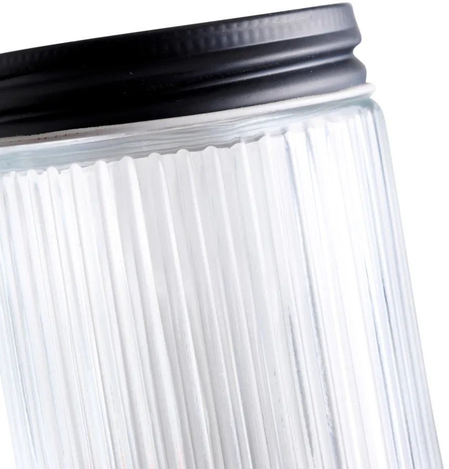 DAY Glasskrukke riflet m/skrulokk 0,25 liter - | Oppbevaringsglass
