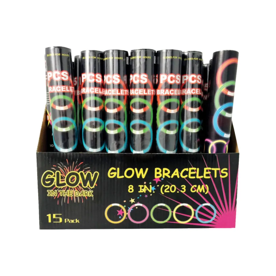 Glow in the dark armbånd 15 stk. | Pynt & Festutstyr