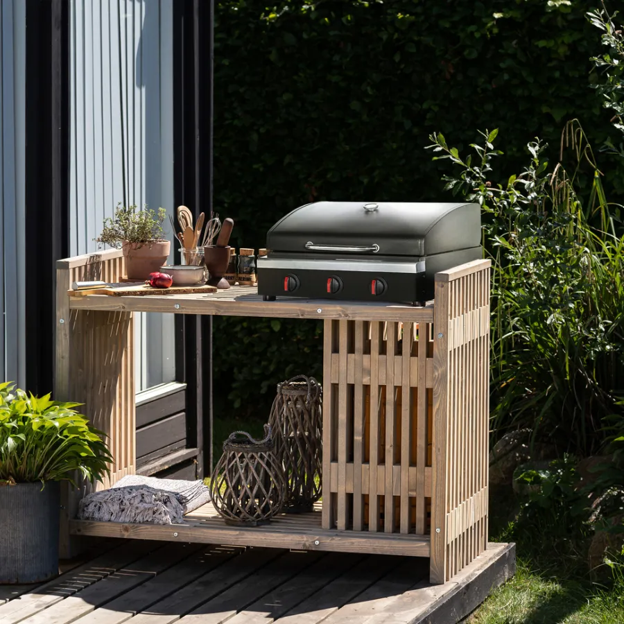 Grillbord rustikk 123 x 57,5 x 93 cm | Grilltilbehør|Hagebord