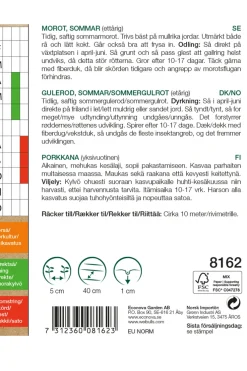 Weibulls Gulrot, sommer økologisk - Nantaise 2 | Økologiske Frø