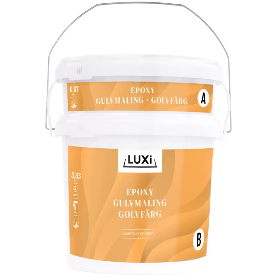 Luxi Gulvmaling 2K epoxy lysgrå 4 kg - | Gulvmaling