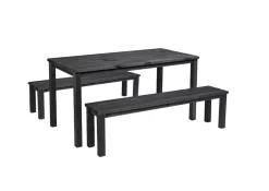 Hagebenk 150 x 33 x 42 cm i svart grunnmalt furutre | Sesongavslutning|Hagebenker