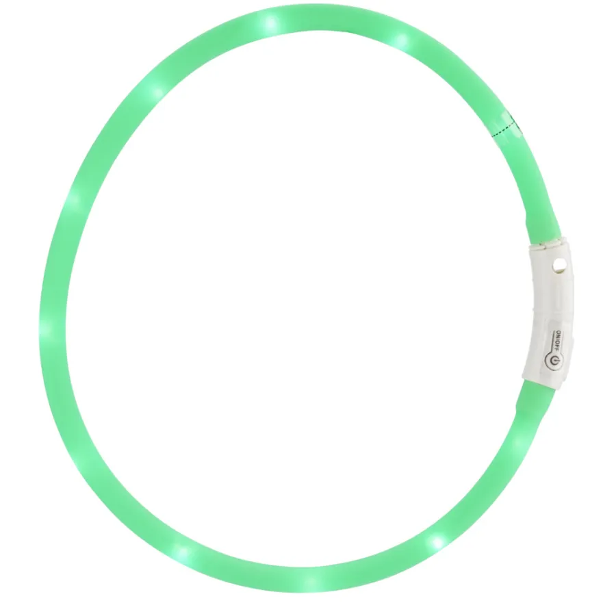 Petzone Halsbånd med LED grønn 20-60 cm | Hunde- Og Katteartikler