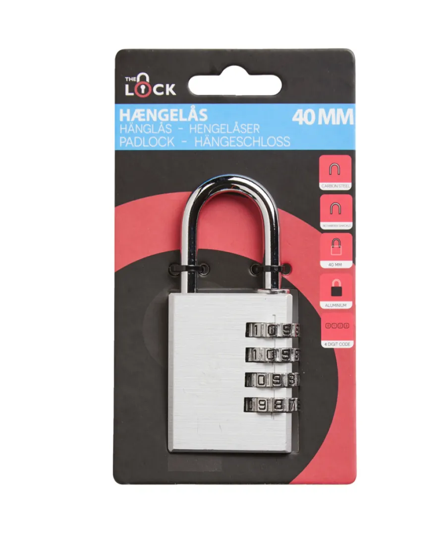 The Lock Hengelås m/kode 40 mm aluminium | Hengelåser