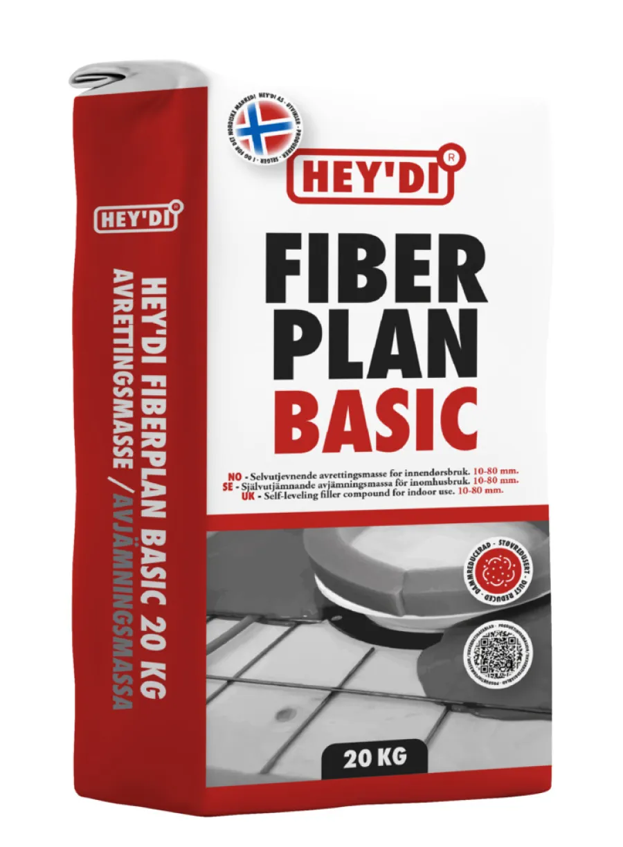 Hey'di Fiberplan Basic avrettingsmasse 20 kg | Sement & Mørtel