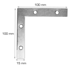 Home it Hjørnebeslag 100 x 100 x 15 mm - 2 stk. | Bygningsbeslag