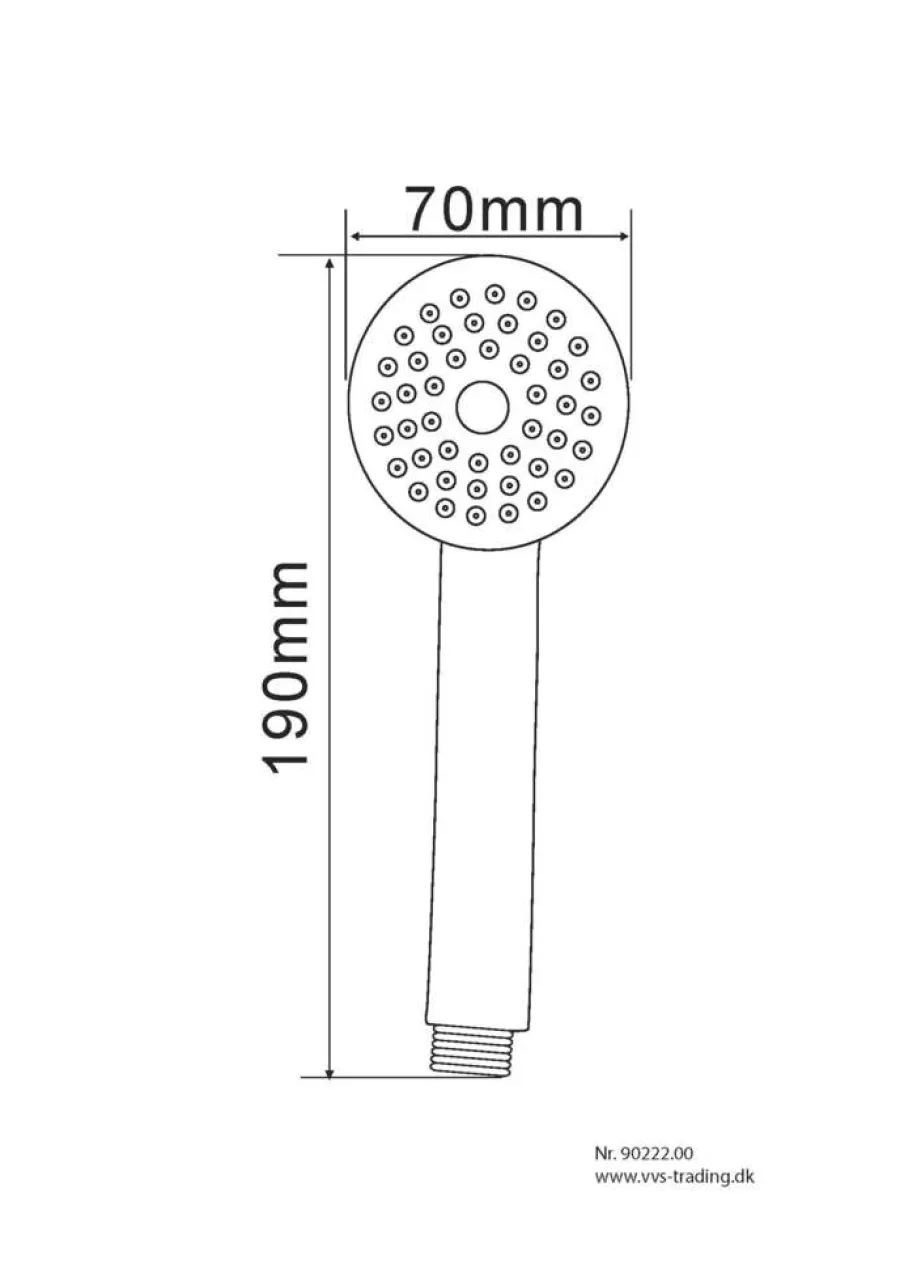 REN Hånddusj Ø70 mm 1-jet krom - | Dusjhoder & -Slanger