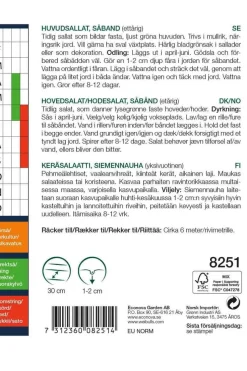 Weibulls Hodesalat (såbånd) - Attraction | Frø