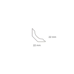 Hornbaek Hulkillist almue plast hvit – 22 x 22 x 3000 mm | Lister