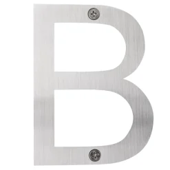 Husbokstav B børstet stål | Husnummer & -Bokstaver