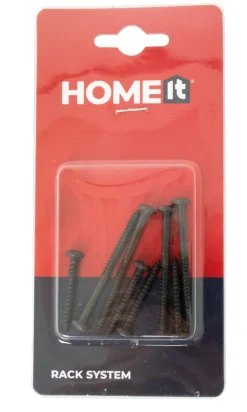 Home it Hyllemonteringssett t/Rack system svart | Veggskinner & Hylleknekter