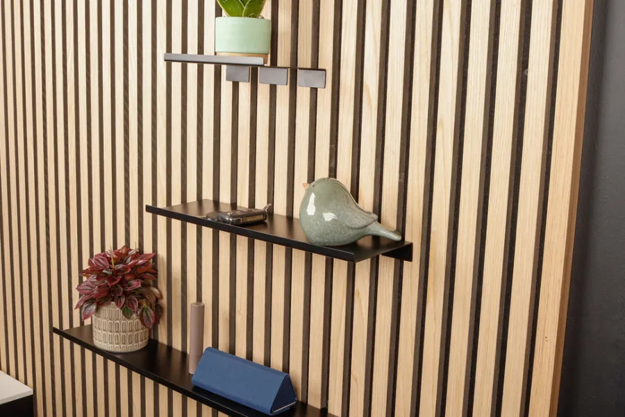 Home it Hylle til akustikkpanel 40 cm svart | Akustikkpanel|Hyller