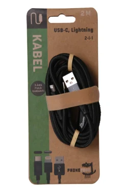 PhoneFood 2-i-1 ladekabel 2 meter | Kabler & Adaptere