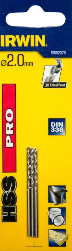 Irwin HSS Pro bor 2 mm 3 stk. | Bor & Bits