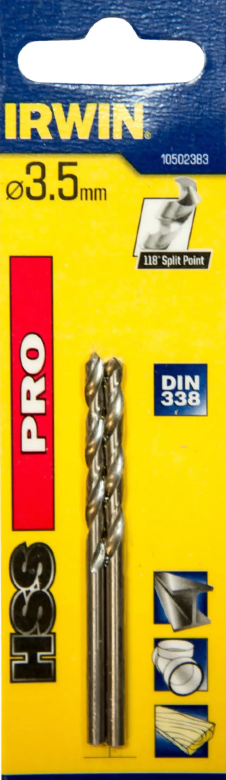 Irwin HSS Pro bor 3,5 mm 2 stk. | Bor & Bits