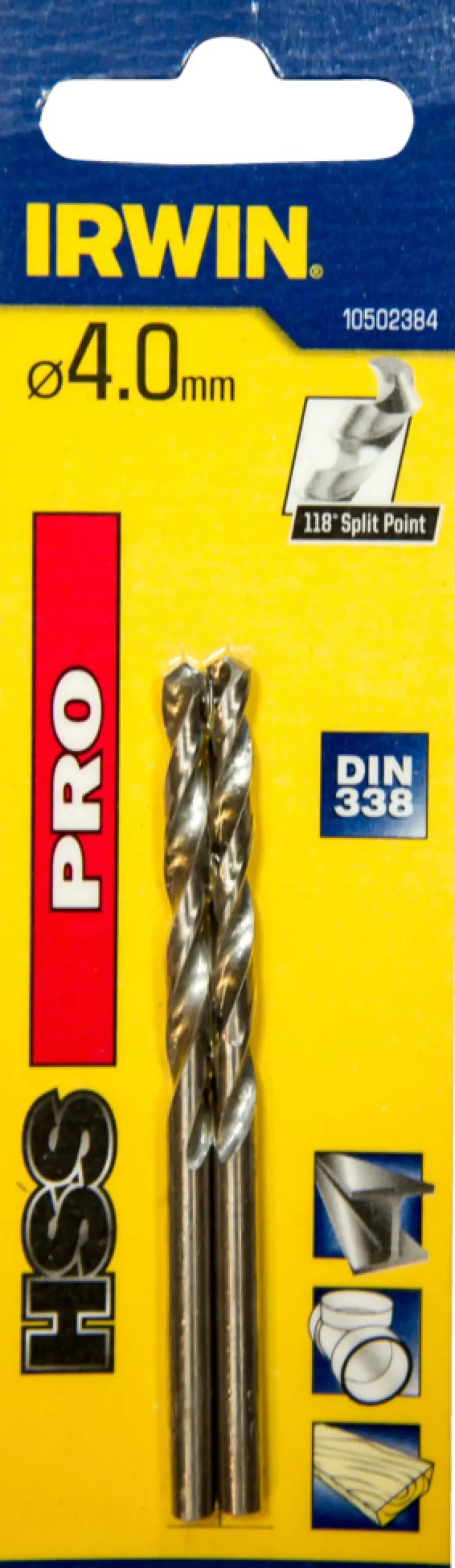 Irwin HSS Pro bor 4 mm 2 stk. | Bor & Bits