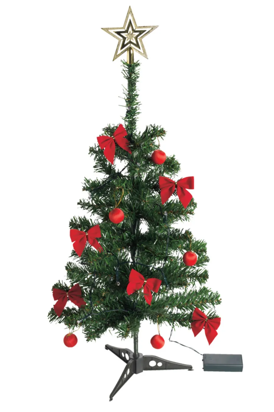 Stemning Juletre plast H60 cm m/10 LED og pynt | Juledekorasjoner