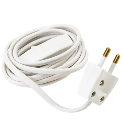 Elworks Kabelsett med bryter og plugg hvit 2 meter | Kabler & Ledninger