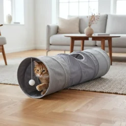 Petzone Kattetunnel grå Ø25 × 90 cm | Hunde- Og Katteartikler