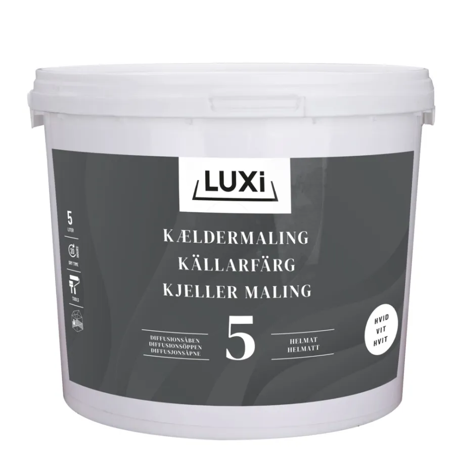 Luxi Kjellermaling glans 2 5 liter - | Veggmaling