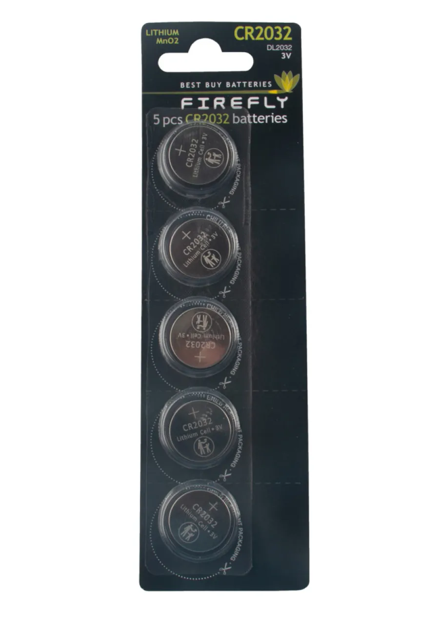 Firefly Knappcellebatteri 5-pk. CR2032 - | Knappcellebatterier