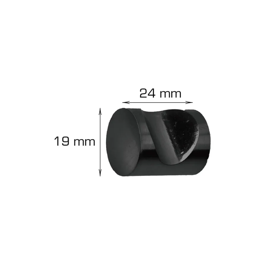 Home it Knott sylinder 19 mm svart - 2 stk. | Grep & Hengsler