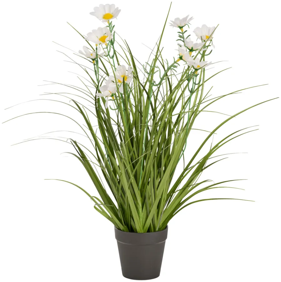 Kunstgress med margerittblomster 50 cm | Kunstige Planter