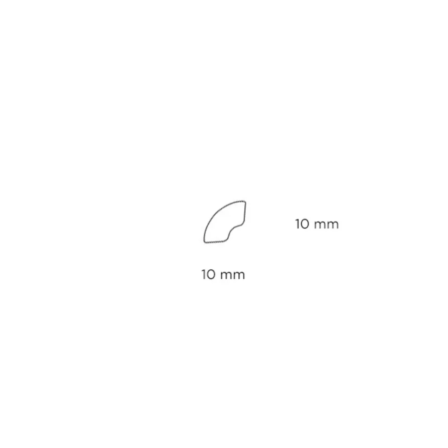 Hornbaek Kvartstafflist plast hvit – 10 x 10 x 3000 mm | Lister